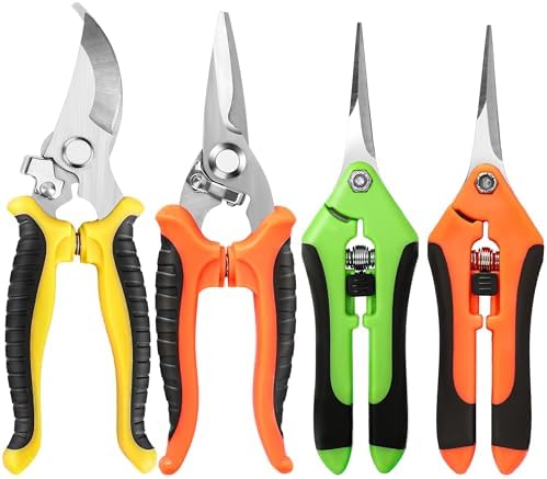 4 Pack Garden Pruning Shears Scissors Clippers Stainless Steel