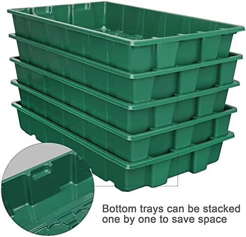 MIXC 5 Pack Seed Starter Tray, 200Cell Mini Propagator Greenhouse Grow Kit