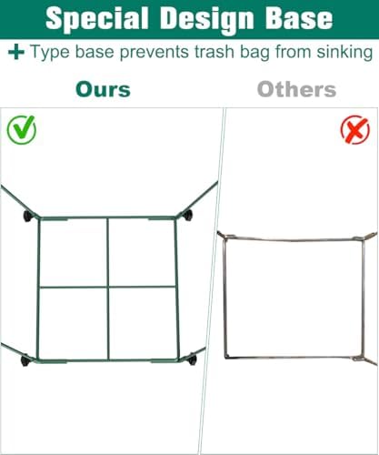Outdoor Garden Trash Bag Holder Stand, Lawn Leaf Bag Holder, Green