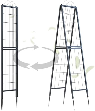Zhongma Metal Garden A-Frame Trellises Heavy Duty Plant Support 77" H