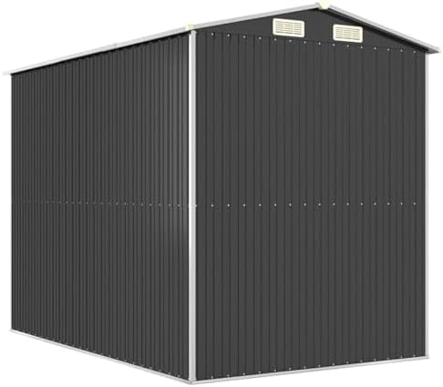 Tidyard Large Garden Shed, Galvanized Steel Storage Shed with Sliding Gate, 75.6 x 107.9 x 87.8 in, Anthracite for Outdoor Tools and Equipment