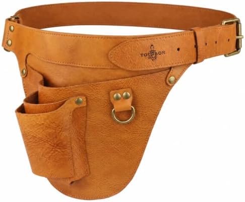 Leather Florist Tool Belt Pouch 3-Pocket Adjustable for Gardening Carpenter