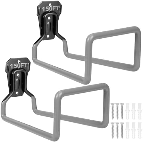 PeoMev 2PCS Water Hose Holder Wall Mount Metal Hose Hanger Garden Hose Rack