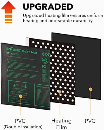 BN-LINK 20" x 20.75" Seedling Heat Mats for Seed Starting Plant Germination