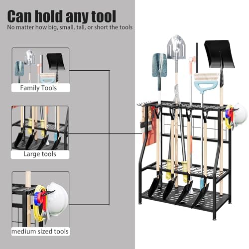Garden Tool Organizer Yard Tool Tower Rack Shed Organization