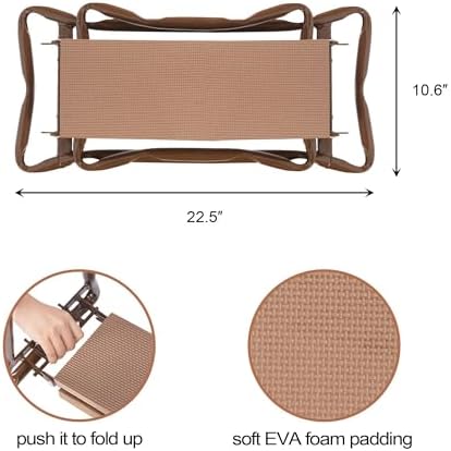 Garden Kneeler and Seat Folding Kneeling Bench Stool with Tool Pouches Soft EVA Foam for Gardening,Asiento Garden Kneeler,Brown