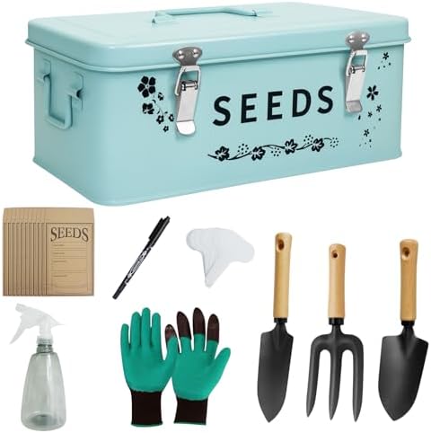 8 in 1 Seed Storage Garden Seed Organizer with Gardening Tool Set