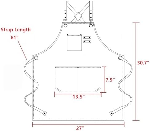 AFUN Aprons for Women Men with Large Pockets, 12-Ounce Cotton Canvas Cross Back Apron