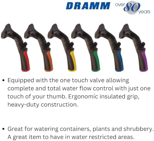 Dramm One Touch Fan Nozzle Handlheld Sprayer with Thumb Control Water Flow, Perfect for Water Restricted Areas when Watering Plants, Pots, Baskets, Vegetables, Berry