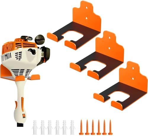 Garage Organizer Trimmer Rack,Garden Power Tool Hanger,3Pack,Orange
