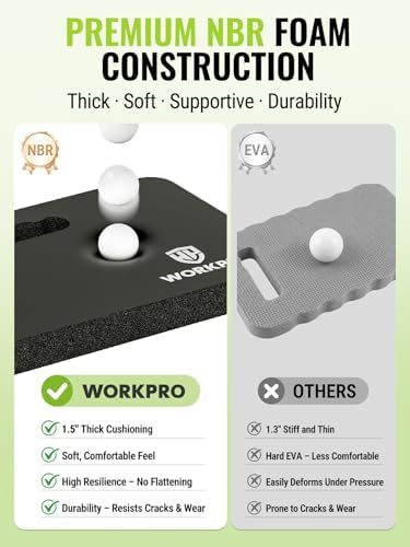 WORKPRO Extra Thick Kneeling Pad, Soft NBR Foam Cushioning for Knees