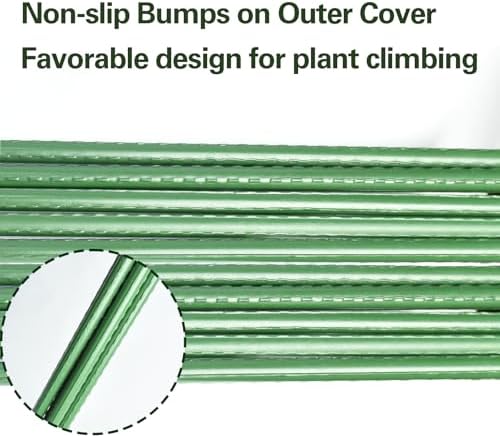Plant Stakes 24 inch, 2ft Steel Garden Stakes 30 Pack, Sturdy Plant Support for Climbing Plants, Tomatoes, Beans, Cucumbers, Peppers, Flowers, Potted, Strengthen and Stem to Grow Better