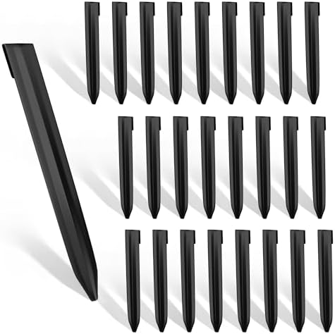 WORTH 26Pcs 8 in. Metal Landscape Edging Stakes, Black Steel Garden Spikes