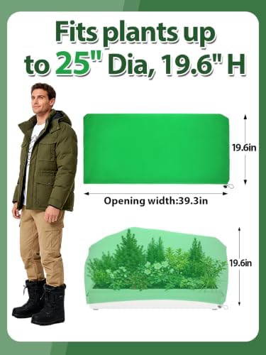 6Pcs 19.6x39.3" 70GSM Thick Plant Covers Freeze Protection for Winter Shrub