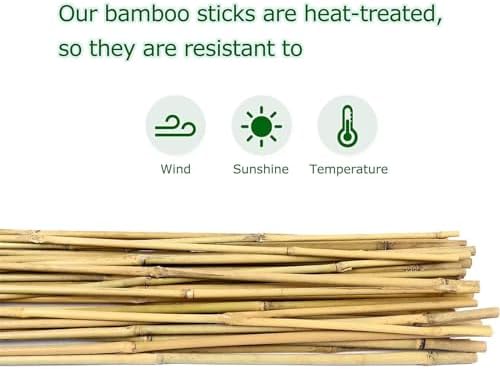 Bamboo Stakes for Plants, 20 Pack Plants Stakes 5 Feet(58in)