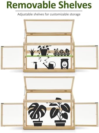 MCombo Wooden Cold Frame Garden Greenhouse Flower Planter 0160 (Natural)