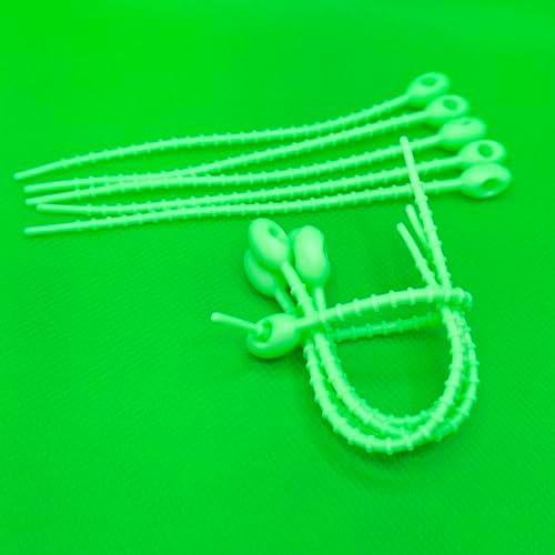 30pcs Silicone Self Locking Reusable Zip Ties for Fixing Bundling Organizing 4.7in Pastel Color Soft Cord Cable Strap Multi Purpose Twist Tie Clip for Garden Plant Home Kitchen Office (Green)