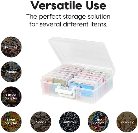 IRIS USA Photo Storage Box |Made in USA| 16 Cases - Clear