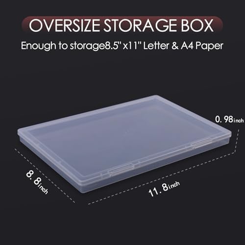 6 Pack Photo Storage Box, Fits 8" x 10" Photo & A4 Paper, Clear