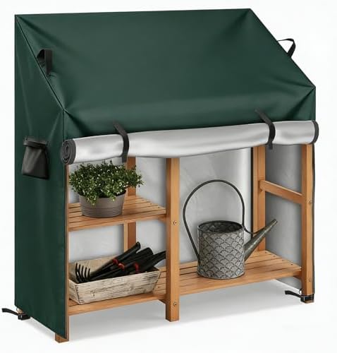 Patio Potting Bench Cover 600D Green 41"×19"×34/47"