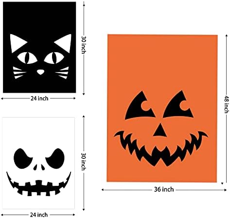 Giiffu 9-Pack Halloween Leaf Bags, Plastic Lawn Bags for Fall Yard Leaves
