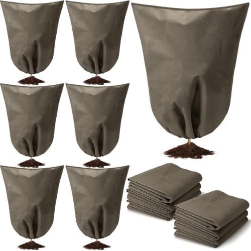 6 Pack Winter Plant Covers Freeze Protection, Brown