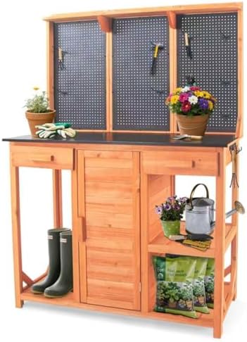 Outdoor Potting Bench, Black, 44 * 20 * 63in