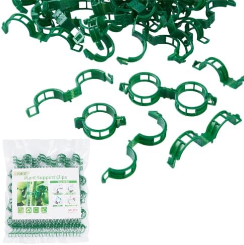 CIQIYO® 200 Pcs Plant Support Clips,Plastic Clips for Securing Plants,Tomato Vine Clips,Plant Fixing Clips,Garden Clips for Climbing Plants,Grape and Vine Vegetables (200, Green)