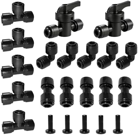 22Pcs Quick Connect Drip Irrigation Fittings Kit for 1/4" Tubing