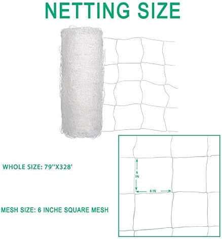 Heavy Duty Trellis Netting Roll - 79''x328' Plastic Plant Trellis Net for Climbing Plants