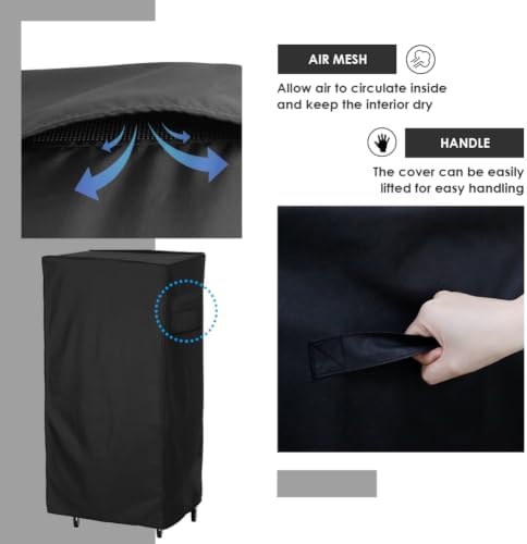 Garden Tool Organizer Cover Waterproof (Black, 35"L x 22"W x 62"H)