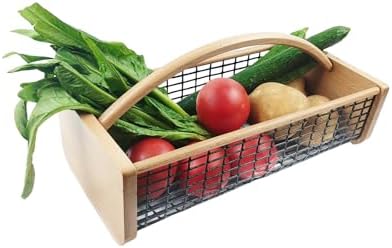 Garden Hod Harvest Basket, Durable Wooden Gardening, Supply Suitable For Kitchen, Picnic And Outdoor Picking