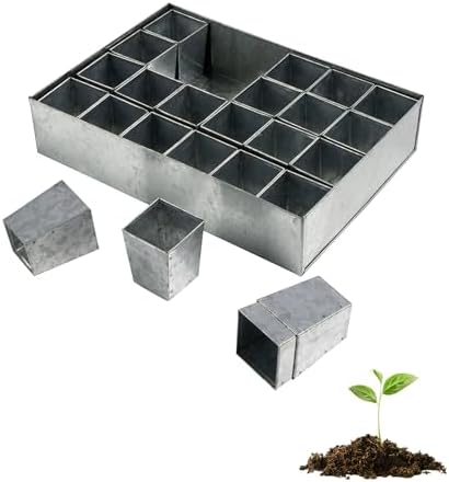 Kings County Tools Seed Starter Tray - Galvanized Steel Metal Seedling Tray with 24 Plant Starter Pots for Planting Seeds - Germination Kit for Sprouting, Greenhouse Accessories and Gardening Gifts
