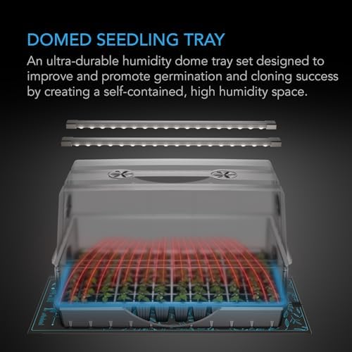 AC Infinity Large Humidity Dome Kit 6x12 w/ LED Grow Lights & Seedling Mat