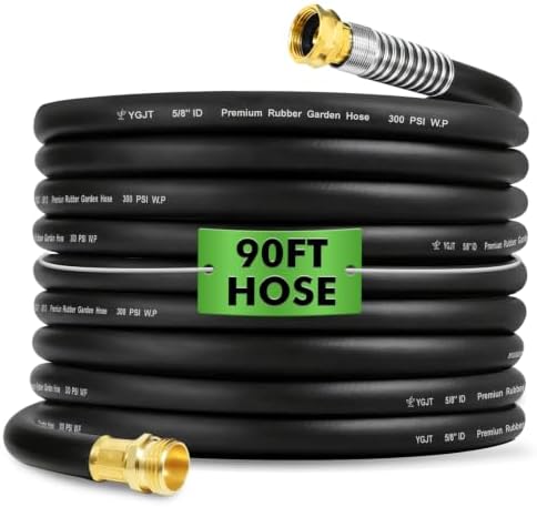 Heavy Duty Garden Hose 90FT x 5/8", 300psi Working, 1100psi Burst