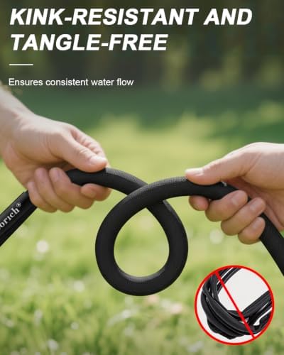 100ft Garden Hose, Ultra Lightweight Flat Water Hose with Valve
