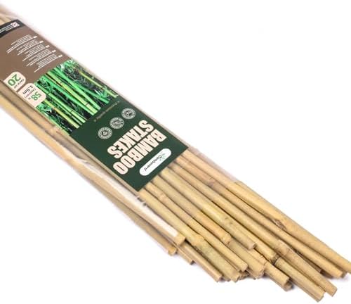 Bamboo Stakes for Plants, 20 Pack Plants Stakes 5 Feet(58in)