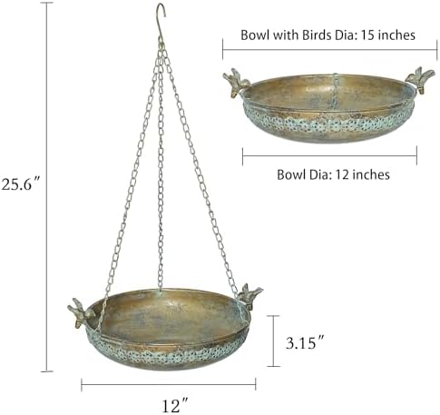 Metal Hanging Bird Bath, Hanging Bird Baths for Outdoors
