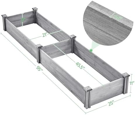 Yaheetech Raised Garden Bed Wooden Planter Box for Vegetables/Flowers, Gray