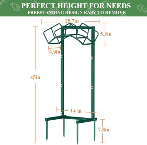 Super Stable Garden Hose Holder, Water Hose Reel holds 160ft, Green