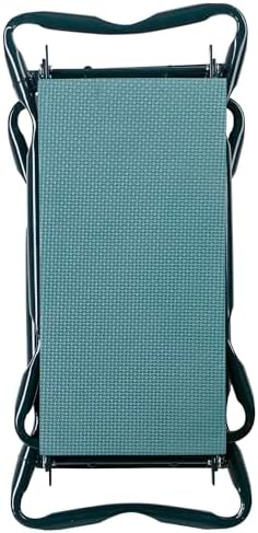 8" Wide Garden Kneeler Seat, Folding Garden Bench Stool with Two Tool Multi-use Pouches, Heavy Duty Yard Gardening Chair with Soft Kneeling Pad, Green