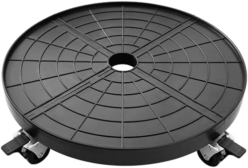 20 Inch Plant Caddy with Wheels Outdoor Indoor, Extra Large Rolling Plant Stand for 600lb Heavy Duty Flower Pots, Round Plant Rollers Lockable Potted Planter Dolly, Black