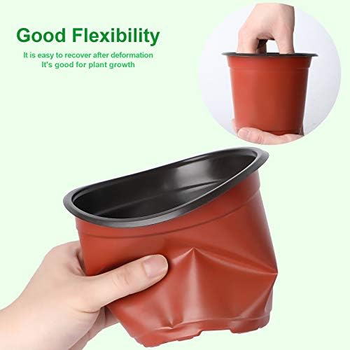 75 Pcs 6 Inches Plastic Plants Nursery Pot, Seed Starting Pots