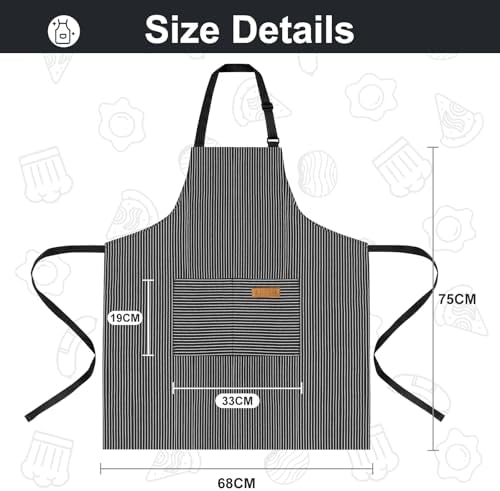VALOME 2 Pack Kitchen Aprons with Pockets, Cooking Chef Apron for Men Women