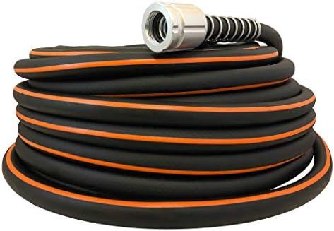 Flexon Flextreme Pro 5/8" x 50ft Performance Rubber Garden Hose – Heavy-Duty, Kink-Resistant, All-Weather Flexibility, Industrial-Grade Couplings, Durable Outdoor Watering Hose for Lawn & Garden