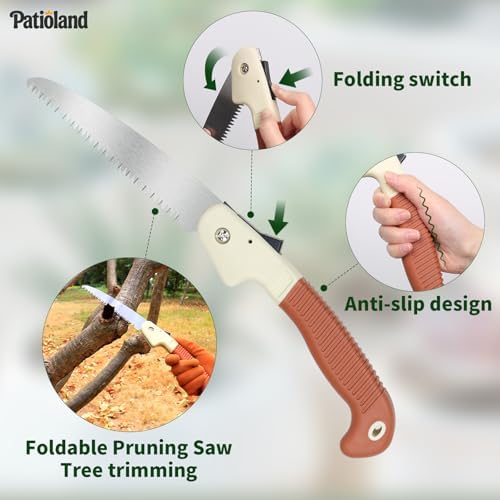 Brown Garden Tools Set 10-Piece, Gardening Gifts for Women Men