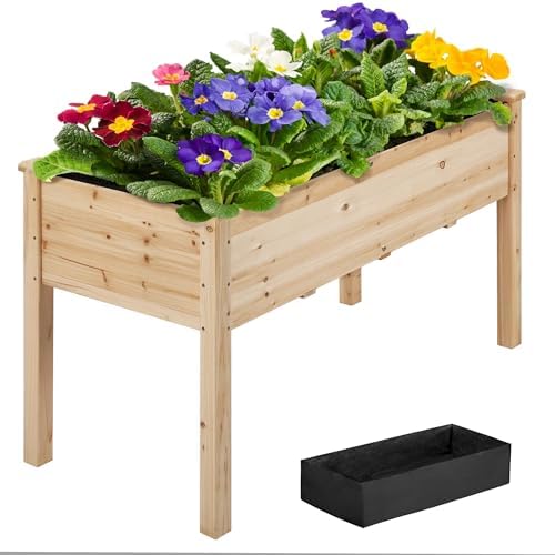 Yaheetech Raised Garden Bed 1Pcs Elevated Wood Planter Box Outdoor, Wood
