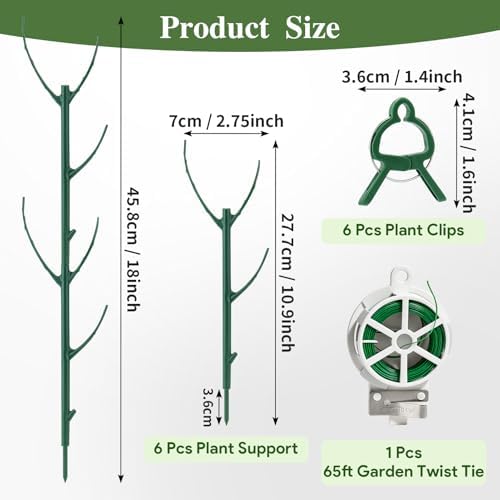 6 Pack Monstera Plant Support for Indoor & Outdoor Plants with Clips & Ties