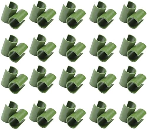 luzen 50Pcs Garden Plant Trellis Connector Clip Cross Plastic Connector Buckle Clip for Gardening Stakes Plant Supports, Green (16mm)