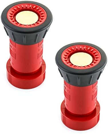 QWORK Fire Hose Nozzle, 1-1/2" Heavy Duty NPSH Thermoplastic Constant Flow Fog Nozzle, Fire Equipment, 2 Pack